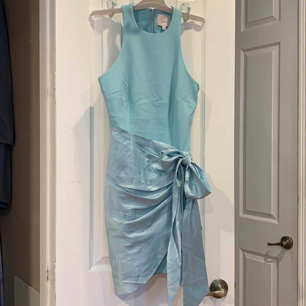 Cinq a Sept Windsor Sash-Tie Mini Cocktail Dress